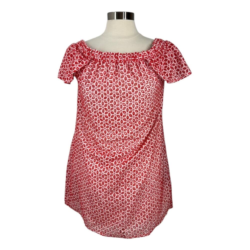 ELLISON Summer Drop Shoulder Floral Red Dress SZ Large